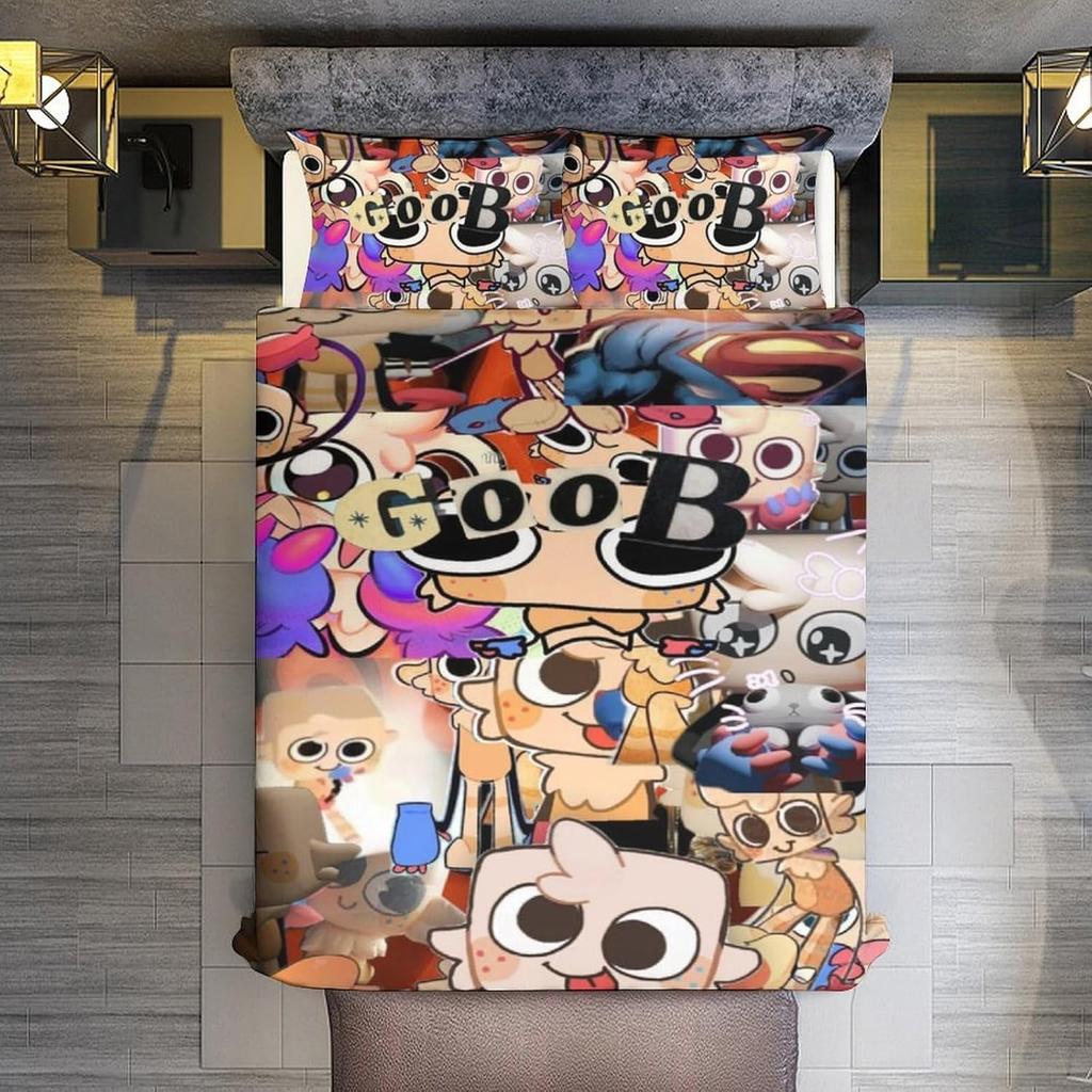 D-Dandy's World Bedding Set 3D Printed Anime Duvet Cover Set with Pillowcases Boy Teens Girl Birthday Gift Soft Cute Bedclothes