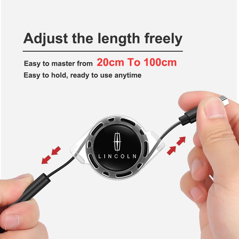 Car Fast Charger Multi Port Type-C USB Data Cable For Lincoln Navigator Continental Nautilus Aviator MKZ MKX MKC MKT MKS Mark E gfsd7