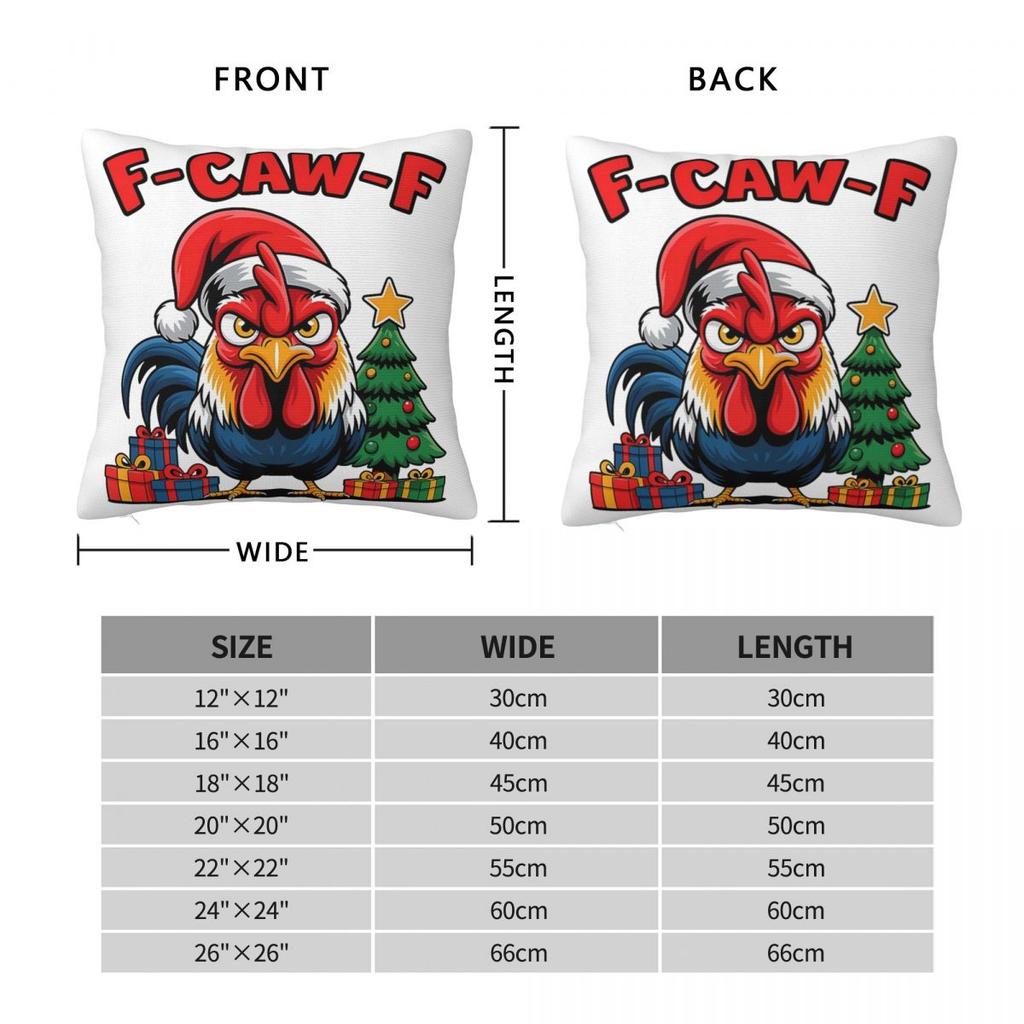F-Caw-F Christmas Chicken X-Mas Pillowcase Double-sided Printing Polyester Cushion Cover Decoration Pillow Case Cover Home