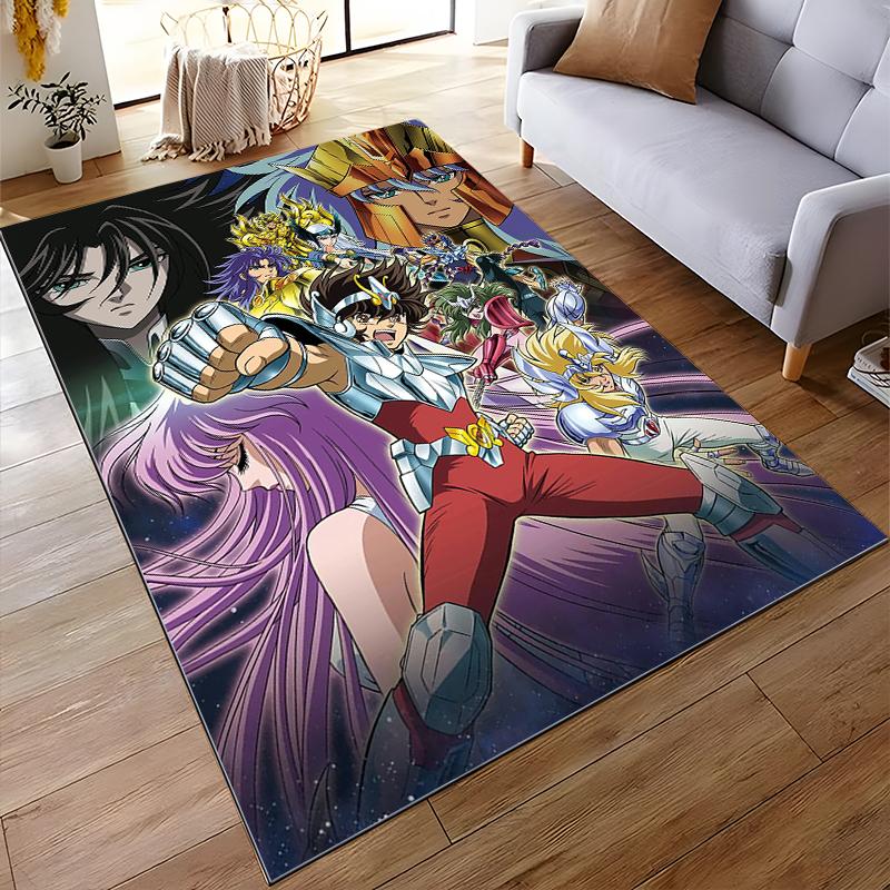 "Anime Style Carpet with Heroic Characters and Vibrant Colors Design" Suitable for use as an anti-slip for living room bedroom sofas