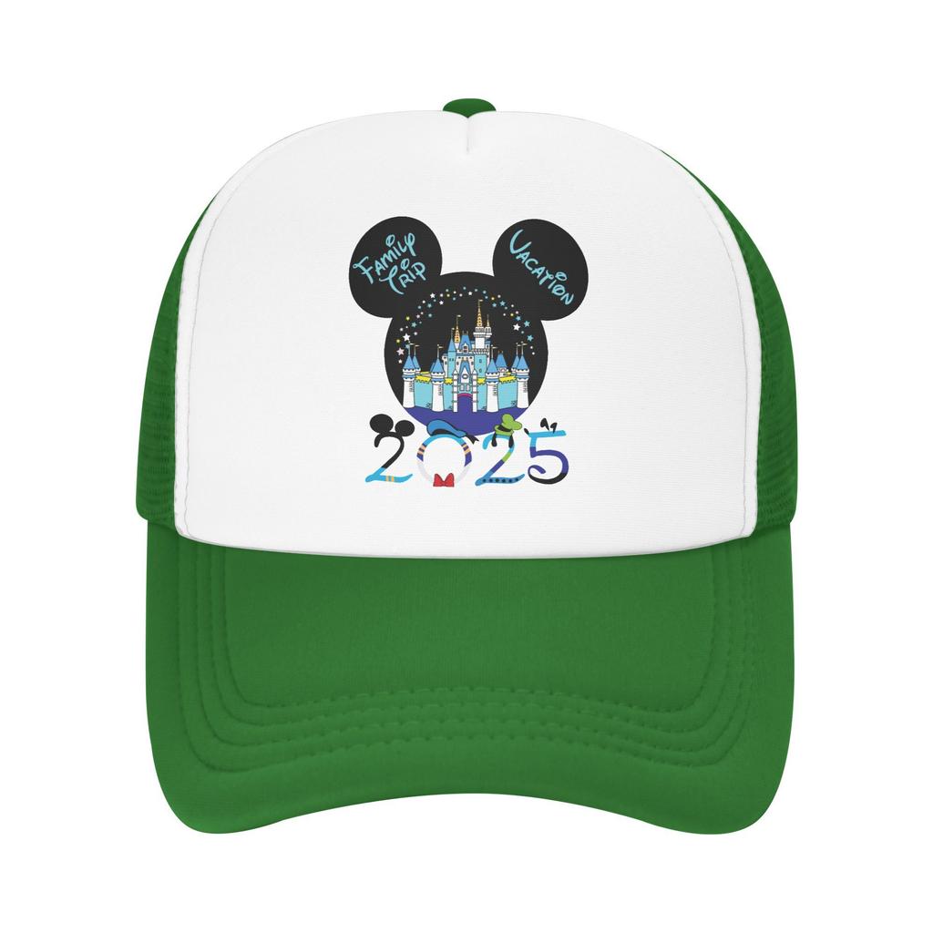 Disney mickey Family Vacation 2025 Disneyworld Trip Foam Mesh Trucker Hat Vintage Summer Mesh-back Baseball Cap Adjustbale