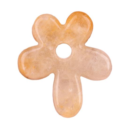 

Pendant Natural Stone Round Five-Petal Flower Carved Pendant with Hole Lanyards Chains Bracelets Keychains Pendant Jewelry Gift I