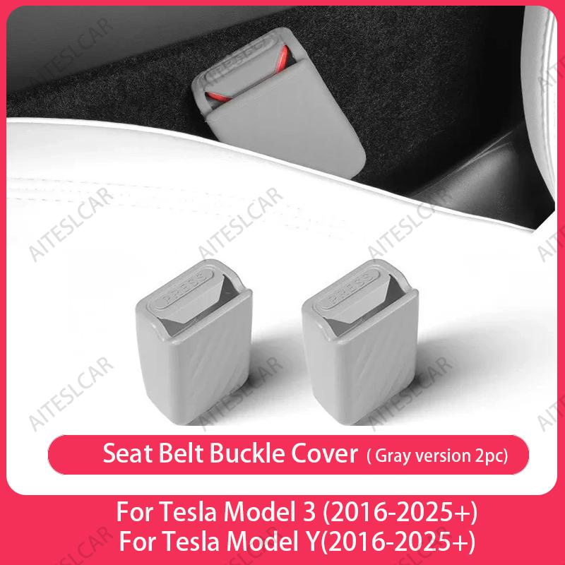 For Tesla Model Y Juniper 2020-2025 Front Seat Belt Silicone Protector Full Cover For Model 3 Seat Seatbelt Buckle Base Covers