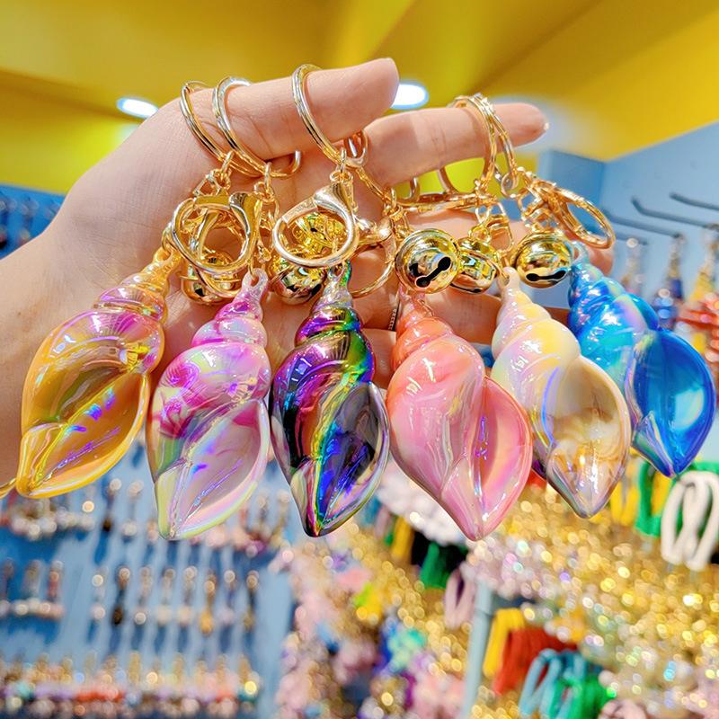 Conch Keyrings With Bell Keychain Beach Shells Pendant Exquisite Bag Key Ring Ornaments