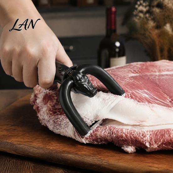 Professional Culinary Slicing Tool Handheld Meat Fat Trimmer, Ergonomic Anti-slip Handle And U-Shaped Curved Food Grade Steel Blade Cutter,