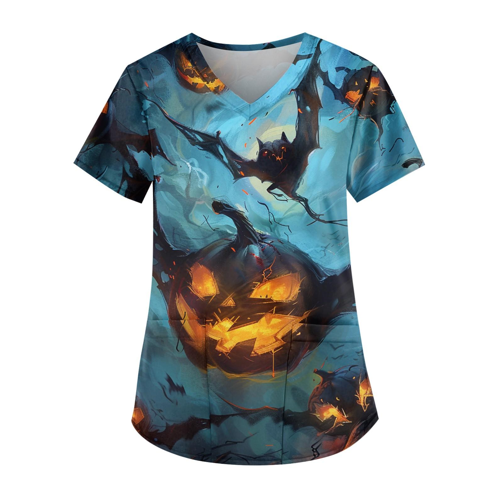 Женская модная футболка с короткими рукавами и v-образным вырезом с пасхальным принтом — фото 7