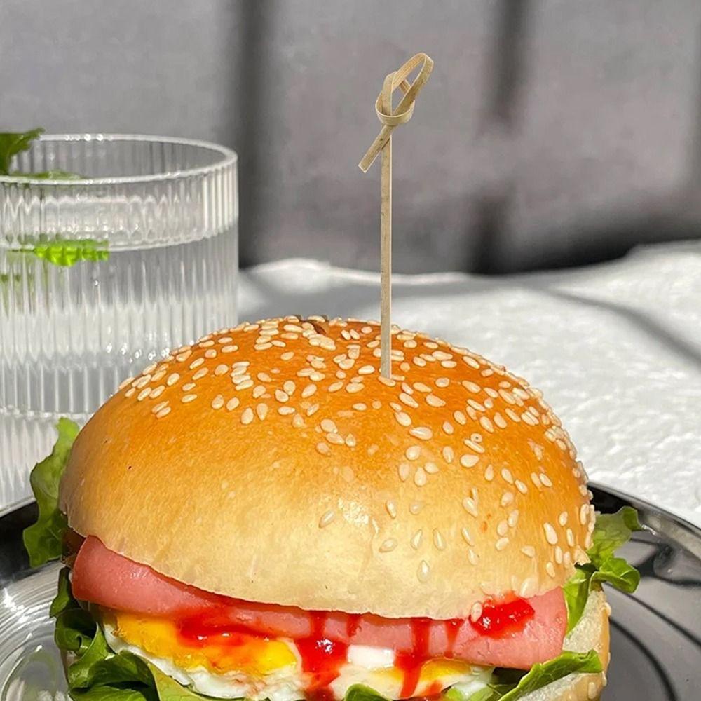 100 ks Ručně vyráběné koktejlové bambusové špejle s uzlem, Koktejlová párátka z bambusu s uzlem, Nápoje