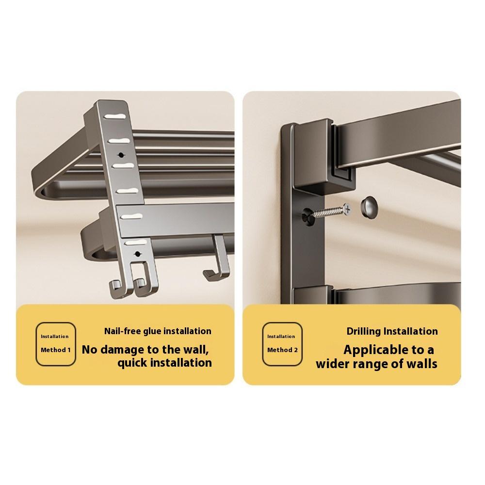 Gun Ash Handtuchhalter Ohne Bohren Toilettenregal Aufbewahrungsregal Badetuchhalter Toilette Badezimmerregal