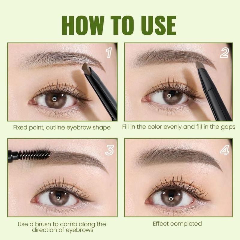 Pudaier - Dual-Ended Waterproof Eyebrow Pen - 9 Colors