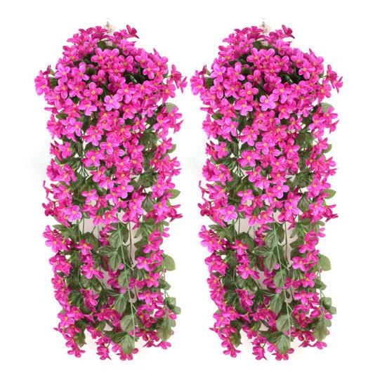 2Pcs Simulated Flowers Bouquet Bright Color Indoor Outdoor Artificial Plants Lifelike Design No Withering Artificial Flowers