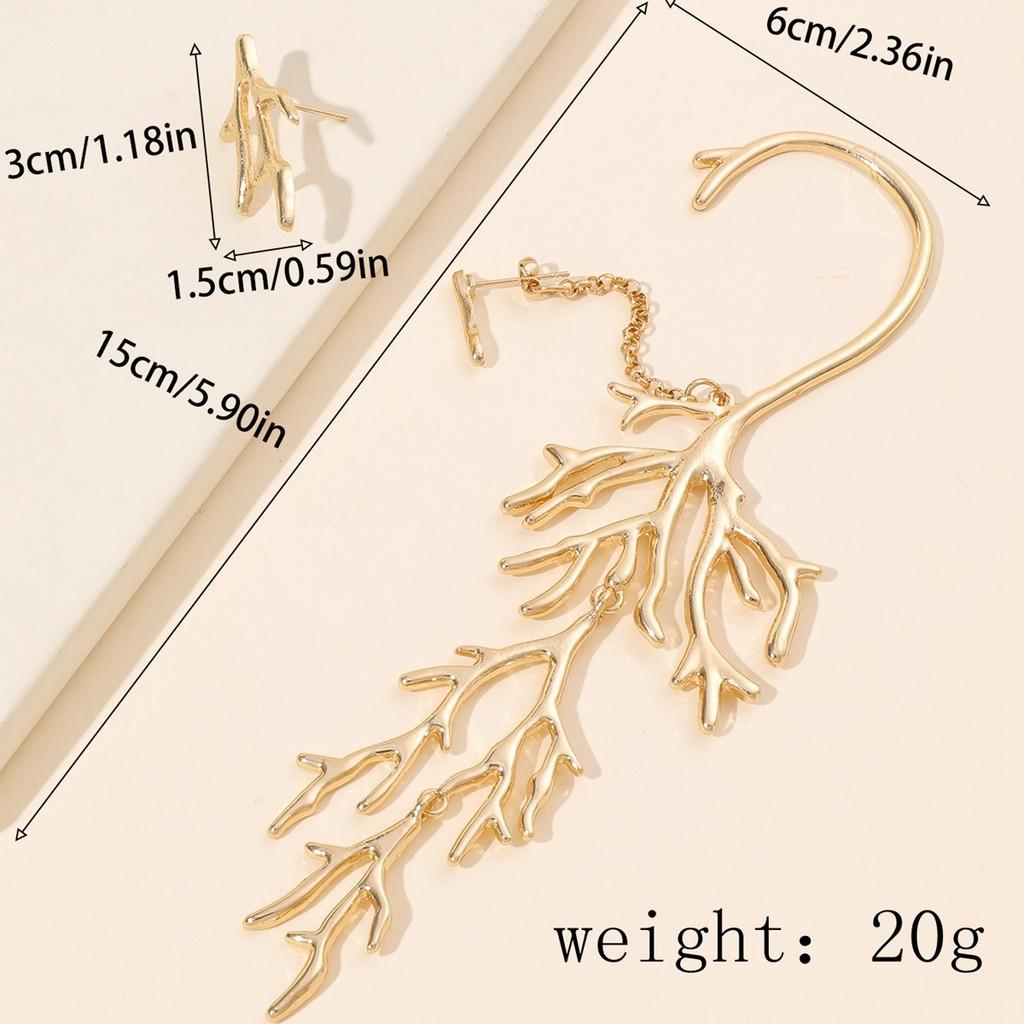 Gold Alloy Womens Earrings With Coral Animal Motif For Fashion And Parties