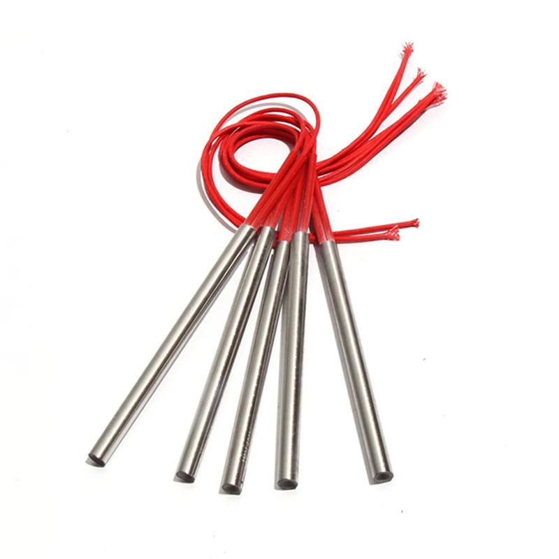 FCABA 10PCS 6mm 120~135mm 201SUS Single Head Dual Heating Tube 110V/220V/380V 200W Cartridge Heater Electric Resistance Element