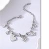 Women's Heart Charm Bracelet In 18k Gold Plated Sturdy Stainless Steel Adorned with Stylish Zircon Materials Use