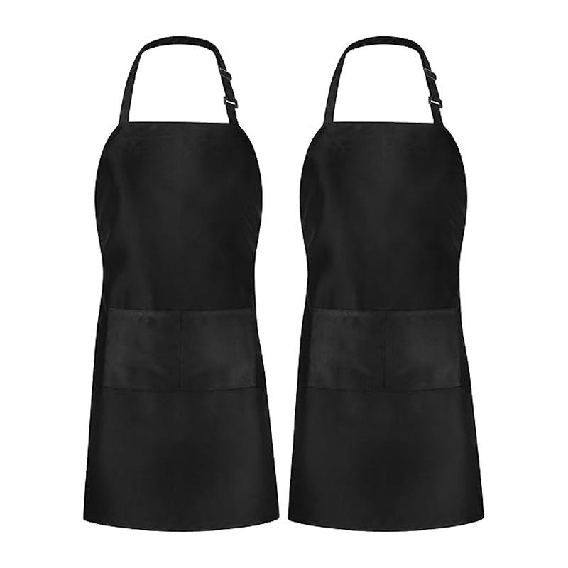 Plain Apron with Front Pocket Kitchen Cooking Craft Baking Black