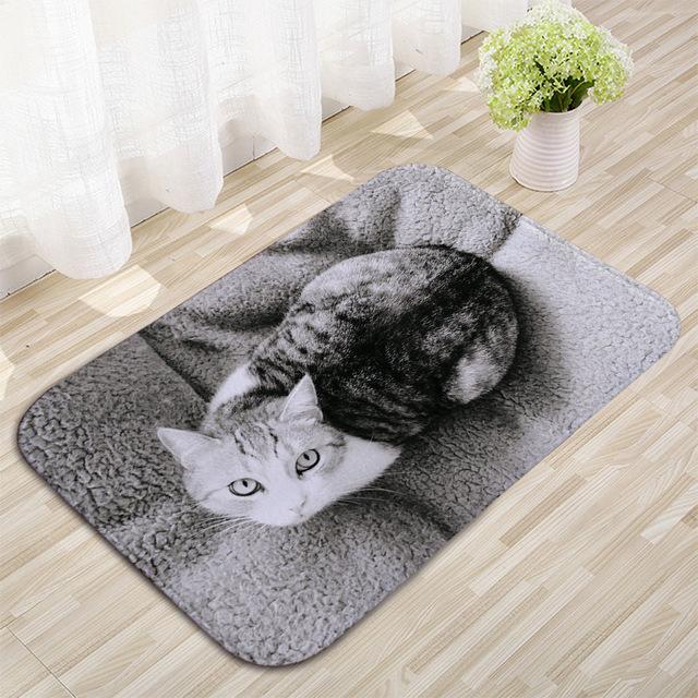 Dinosaur Pattern Wolf Pattern Floor Mat Bathroom Door Mat SofaPet Mat Corridor Balcony Non -Slip Decorative Carpet