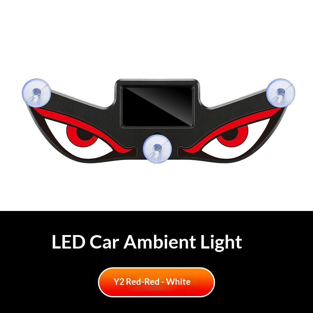 Car-mounted Demon Eye LED Solar Wireless Decorative Warning Light -Interior Window Blinking Neon Light