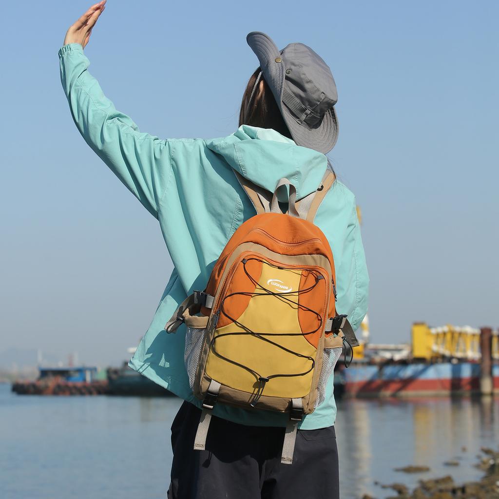 Schoolbagins Wind Mountaineering Bag Women's Travel Lightweight Backpack Strap Design Sports Bag Men's Tide Outdoor Leisure Backpack