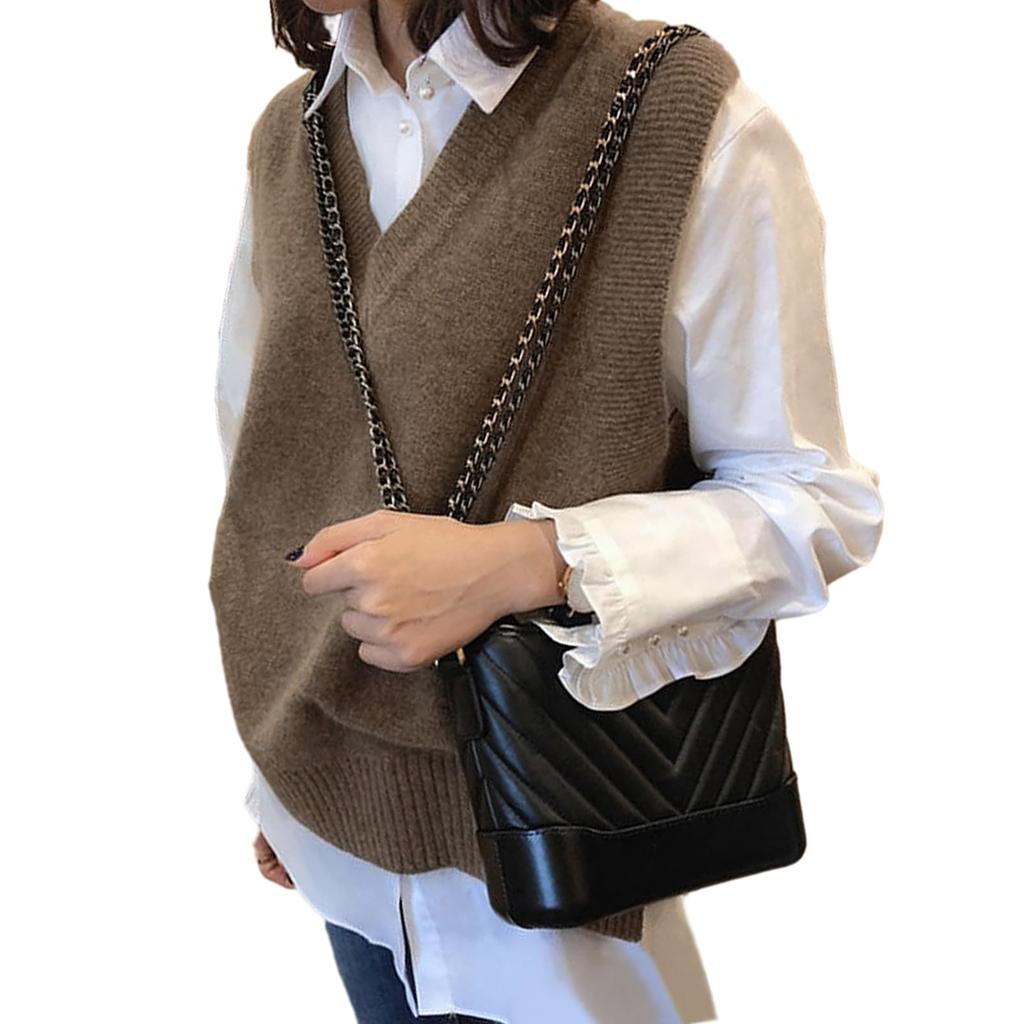 LrisIuza Echo Knit Ribbed Sweater Solid for and Perfect for Loose and Stylish Top for or Women's Vest, Vest, Color, V-Neck, Sleeveless, Lightweight,