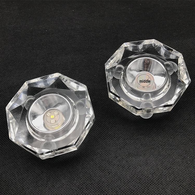 3D Laser Engraved Seven-Color LED Crystal Ball Lamp 7.5*3cm