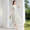 Shangdubila French Floral Puff Sleeve Tea Dress