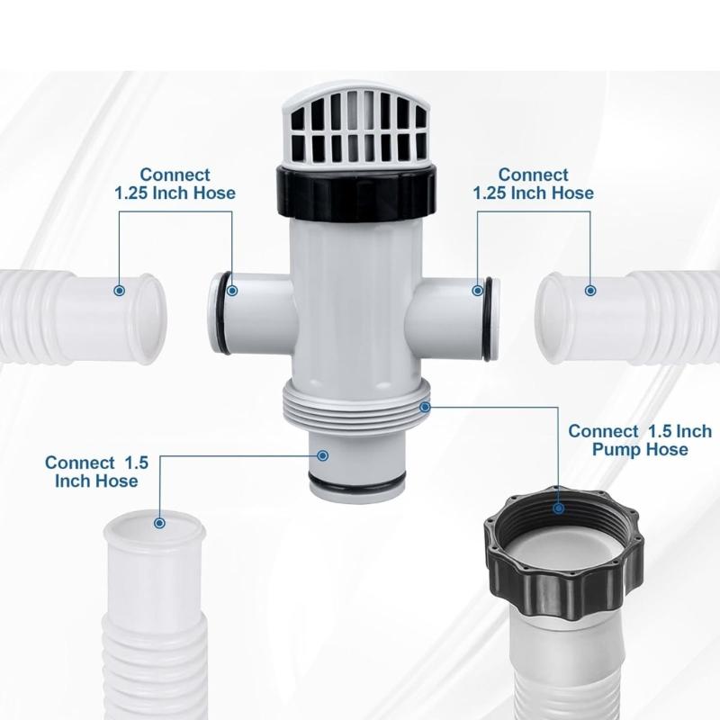 Pool Hose Plunger Valved Kit Filter Maintenance Water Control Above Ground Pool Pump for 26301T 26323CA 26331CA 26341W