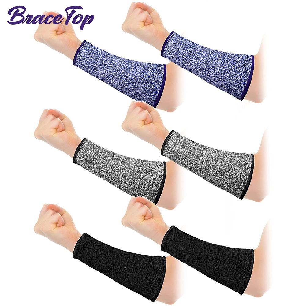 Durable And Safe Bracetop 3 Pairs Cut Resistant Sleeve Arm Level 5 Protection Sleeve Anti-Cut Arm Anti-Knife Wrist Guard Safety Protection