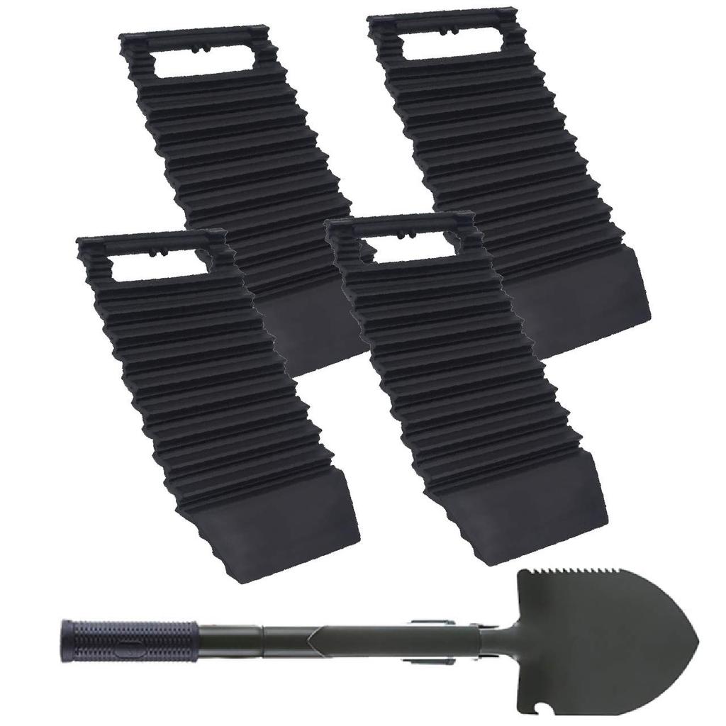 sac taske Tire Anti-Slip Car Escape Mat, Snow and Mud Helper & Folding Shovel (Set of 4)