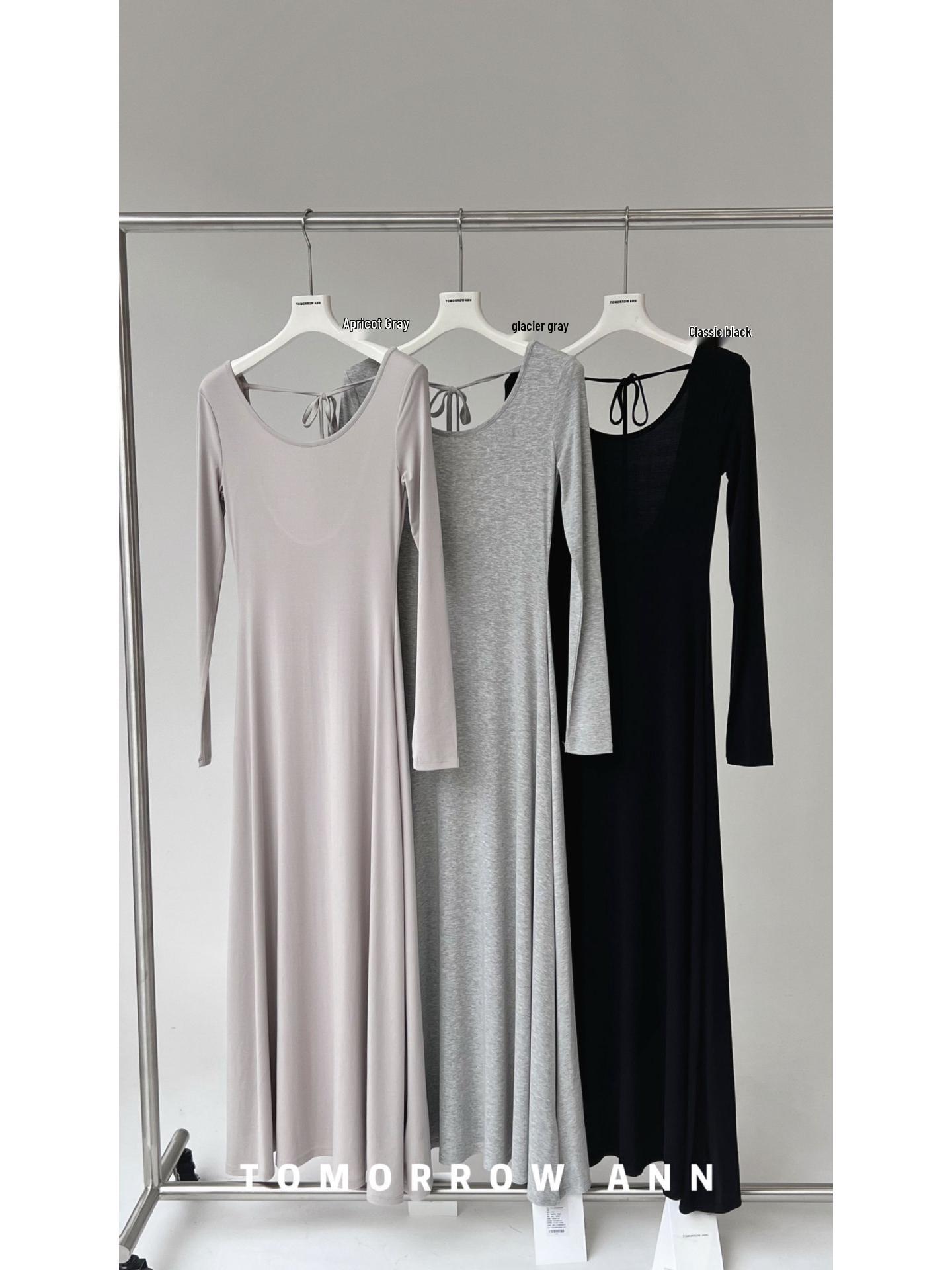 TOMORROWANN Modal Backless Slimming Vacation Dress Small