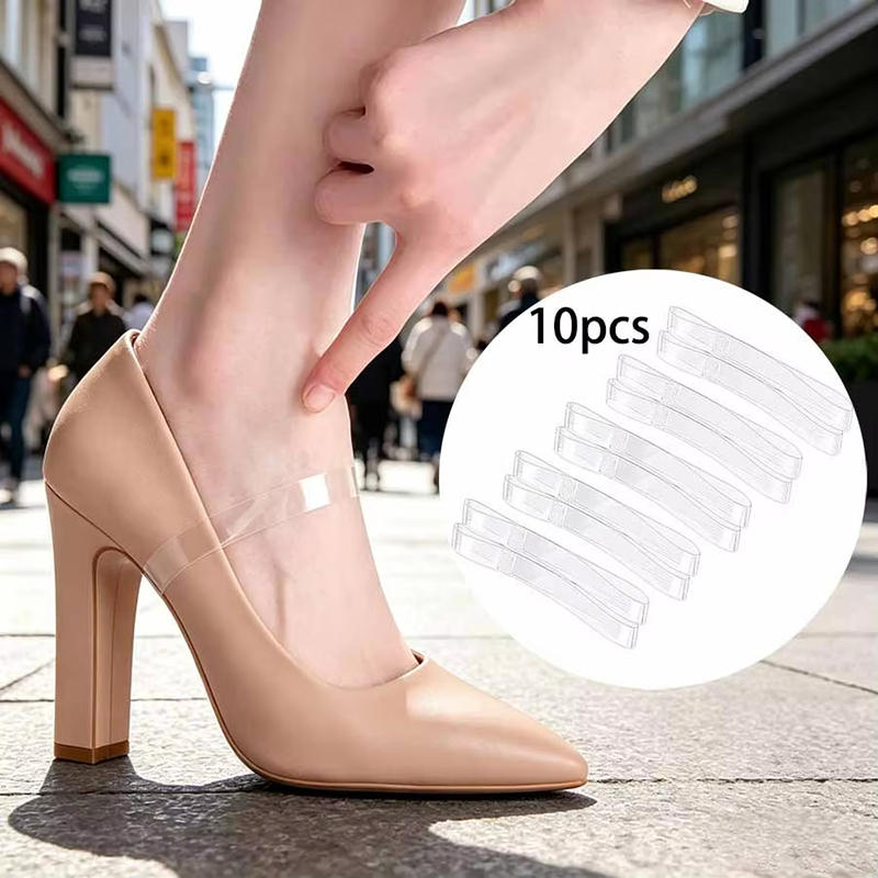 10Pcs Invisible Elastic Silicone Transparent Shoelaces for High Heel Shoes Fashion Design High Quality Straps Ankle Shoelace