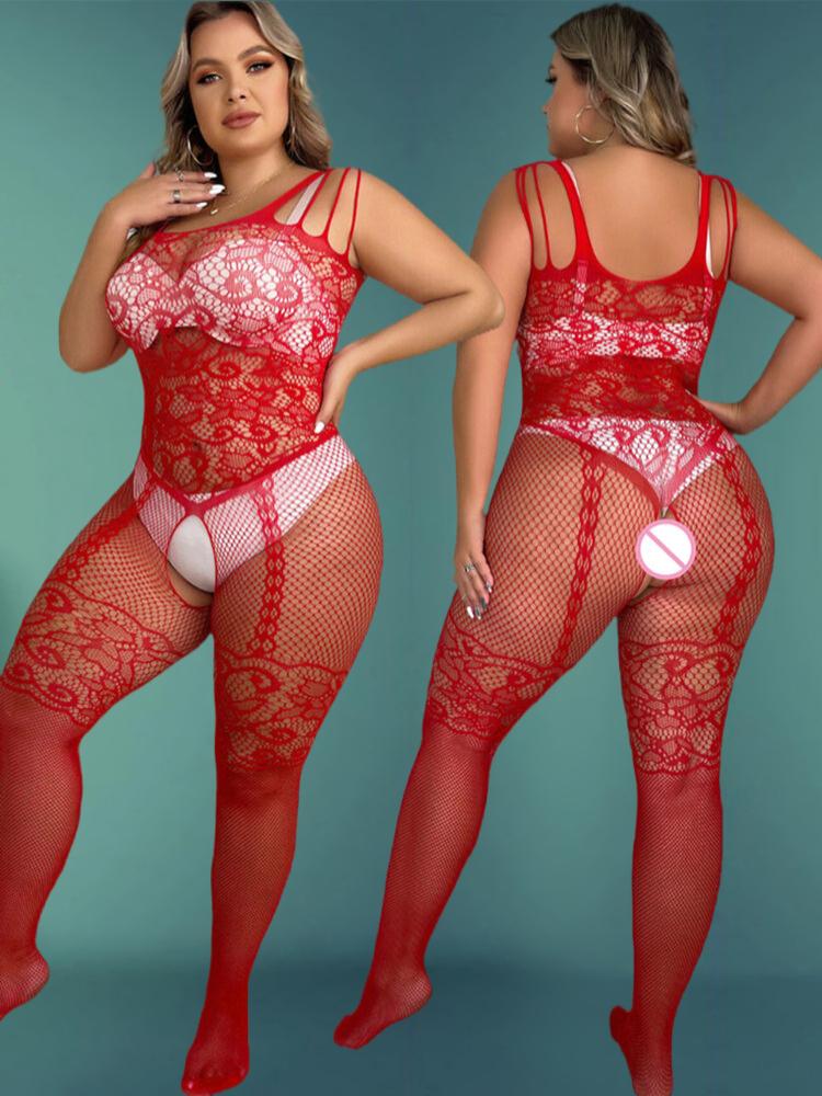 Body Sexy senza Cavallo Body trasparente Taglie Forti Body Costume Erotico Calze a Rete Lingerie