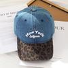 Fashion Korean Style Letter Embroidered Leopard Print Denim Baseball Cap Hip Hop Y2k Peaked Caps For Women Men Snapback Hats