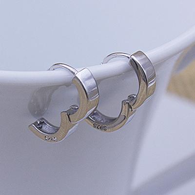 Oorbellen Ronde Hoop Design Eenvoudige Verzilverde Sieraden Cadeau Huggie Oorbellen voor Dagelijks Gebruik