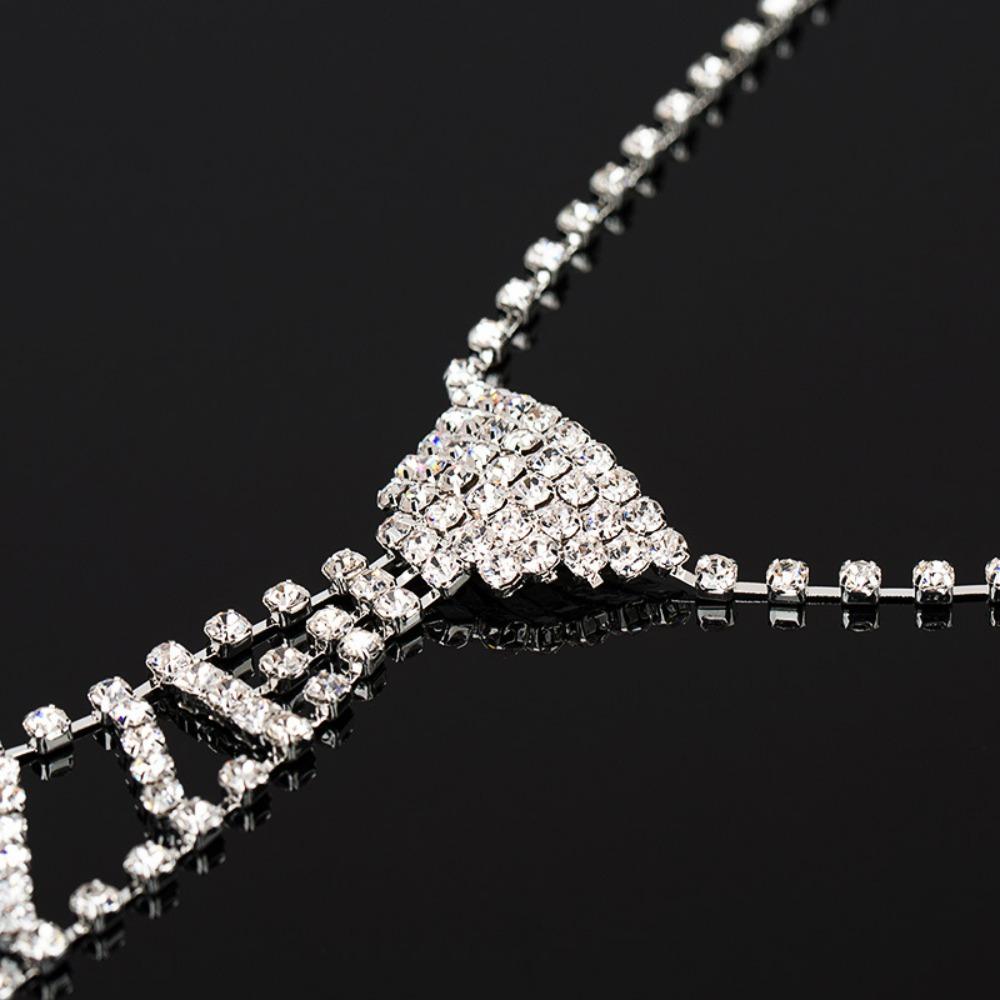 Tie Necklace Korean Style Choker Women Necklace Crystal Neck Tie Rhinestone Tie Long Necklace