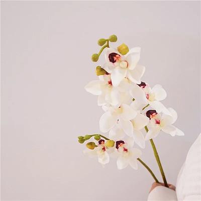 4Pcs/lot Artificial PU 2forks Real Touch Orchid Wedding Flower Arrangement Home Room Decoration Party Event Floral Phalaenopsis