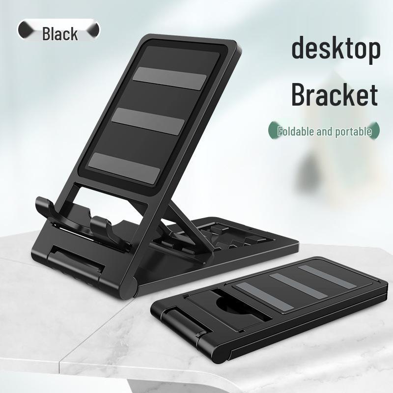 

Portable Folding Universal Phone Stand for Live Streaming - Lazy Desktop Holder Gift OPP Bag Packaging чёрный