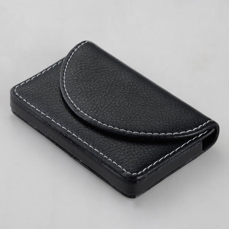 Pu Leather Business Card Holder Professional Credit Card Case With Magnetic Shut Rfid Large Capacity Wallet For Men Office