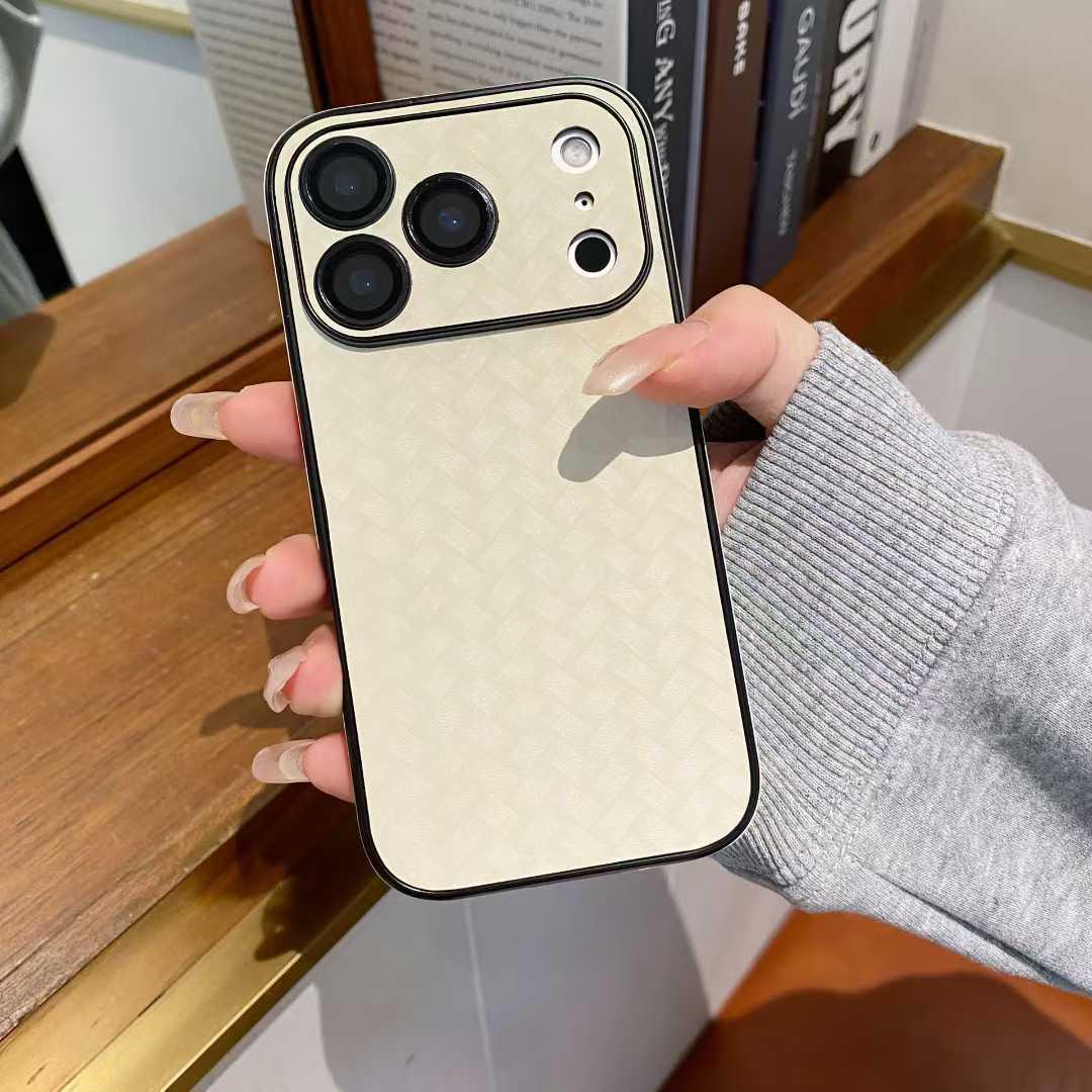 

Woven Plaid Phone Case for Apple 17PROMAX, Winter Fresh Style, 16 Lens Film, Girly Style 12, Style 15. 15PROMAX