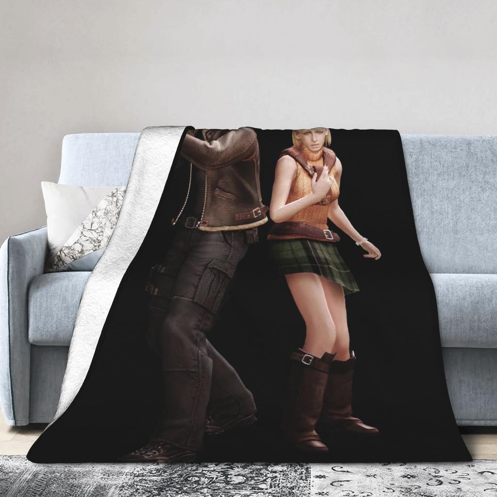 Leon S. Kennedy Video Game Residents Evils 4 Warm Soft Blankets  Kids Plush Throw Blanket Funny Flannel Bedspread Sofa Bed Cover
