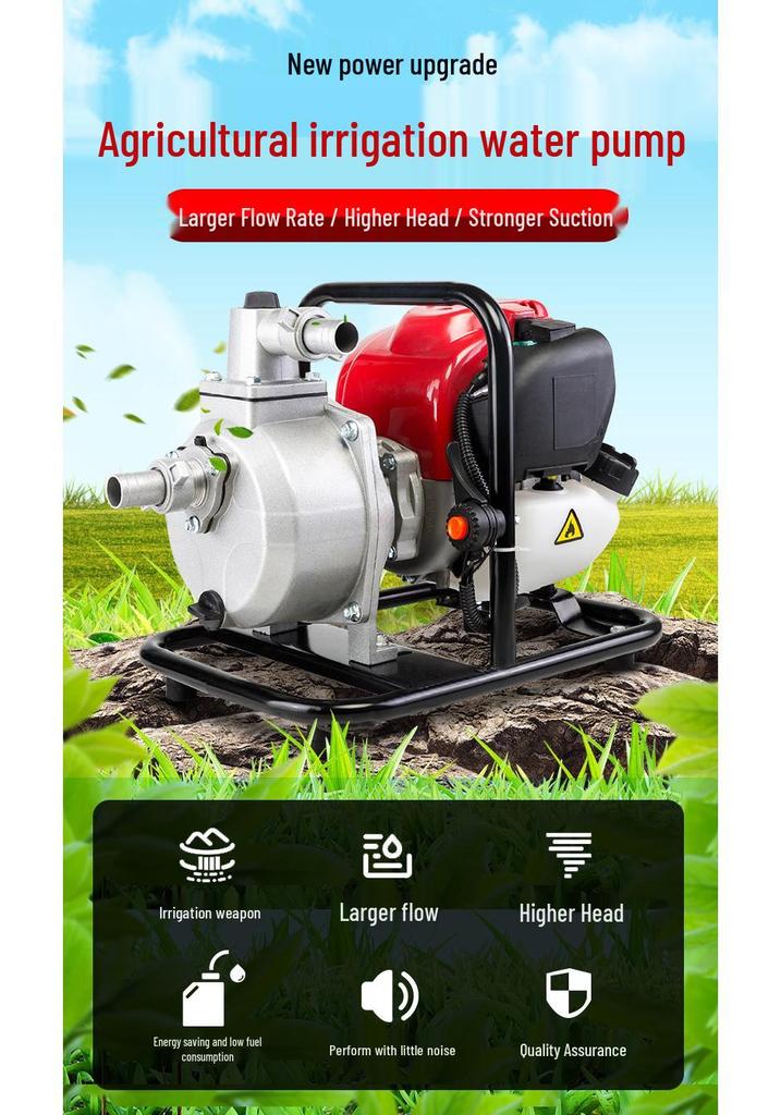 139cc/142cc Four-Stroke Gasoline Engine: Self-Priming, Energy-Saving, Compact, Portable Water Pump for Irrigation