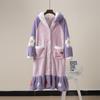 Women's Snow White Long Coral Fleece Pajama Set - Autumn/Winter Flannel Robe & Nightgown with Parent-Child Style