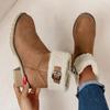 Bequeme Elegante Fleecegefütterte Winterschuhe mit Weichem Pelzkragen, Erhöhte Rutschfeste Leichte Rundzehen-Winterstiefel zum Pendeln