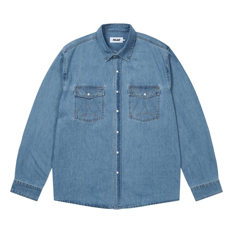 

Palace Denim Western Over Shirt Stone Wash Unisex Tops Grey P29SHT034 M