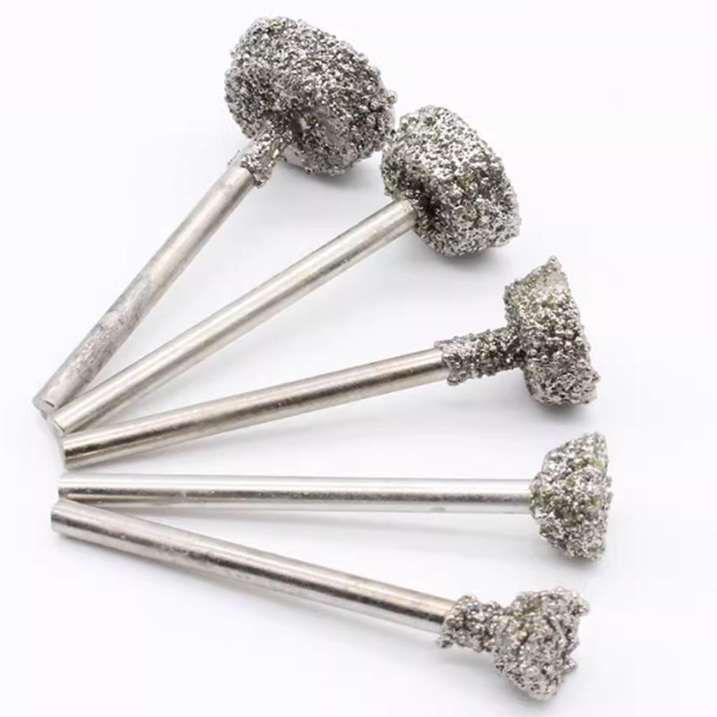 5PCS Diamond Grinding Heads, Jade Jadeite Agate Raw Stone Emery Engraving Carving Peeling Needles