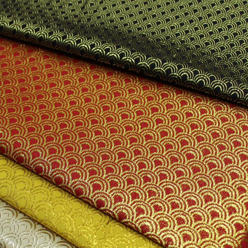 Robă mongolă în stil chinezesc de 50x140 cm, țesătură jacquard, brocart, model la scară retro, țesătură din satin mătăsos pentru material de cusut DIY