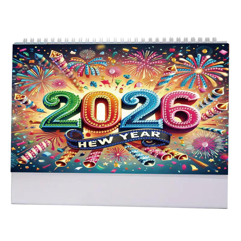 5D/DIY Calendar Shiny Rhinestones Decor Calendar Multi-Purpose Crystal Painting Desk Calendars Kit for Wedding Birthday Holiday