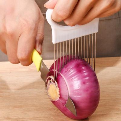 Ago per Cipolla Acciaio Inossidabile Taglia Pomodori Coltello Porta Utensili Taglia Verdure e Frutta Accessori da Cucina Utensili