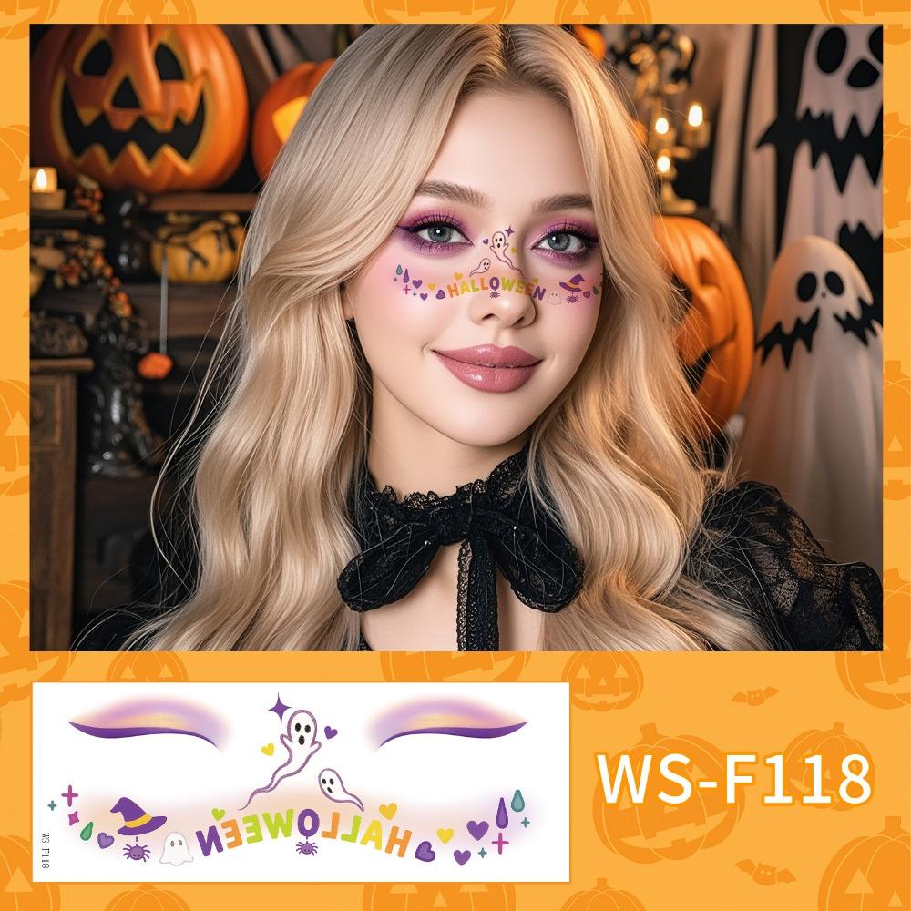 Waterproof Halloween Face Tattoo Disposable Bat Face Stickers Cheek Temporary Stickers  Women