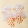 1 Pair Women Lace Gloves Elegant Halloween Gothic Lolita Tulle Mesh Sleeves for Parties Festive Decoration
