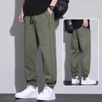 Men's Loose Drawstring Pants Workwear Nine-minute Pants Casual Lace-up Sweatpants