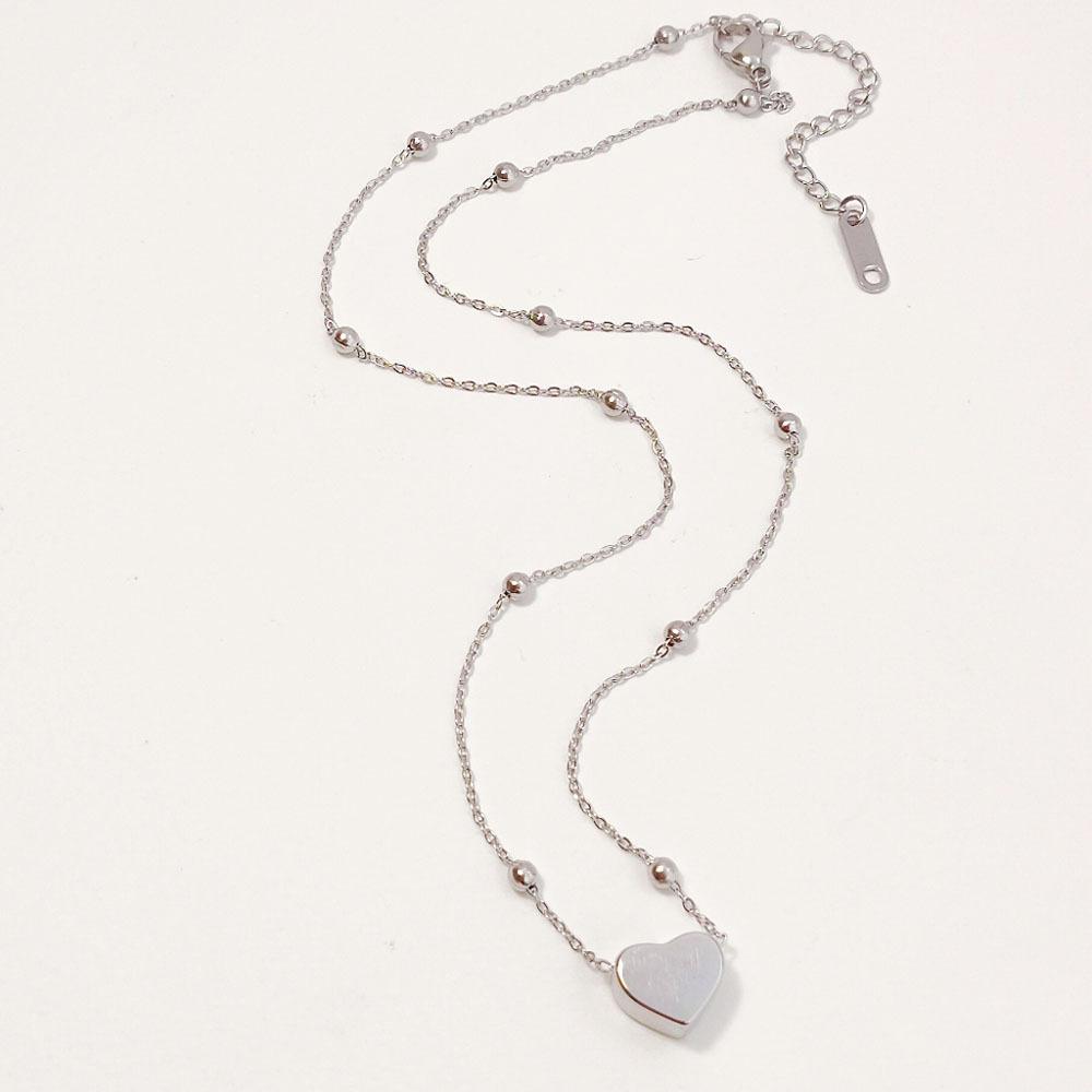 Personality Simple Love Bead Necklace Fashion Design Titanium Steel Collarbone Chain Women Do Not Fade
